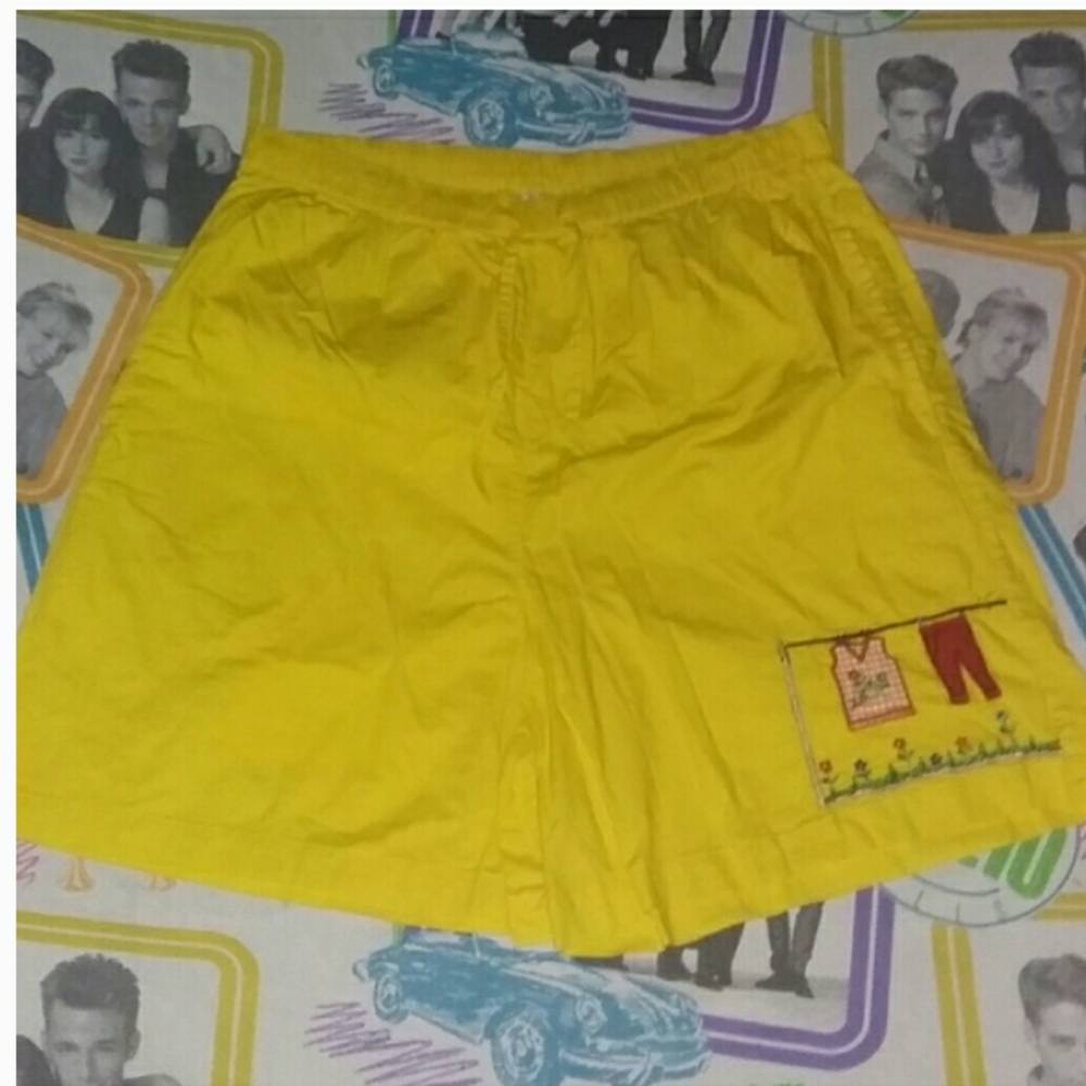 New 80s Keren Hart Clothesline Flower Shorts Vintage Streetwear